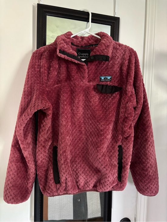 Simply Southern Sweaters - Simply Southern Plush Quarter-Snap Pullover - Rose
